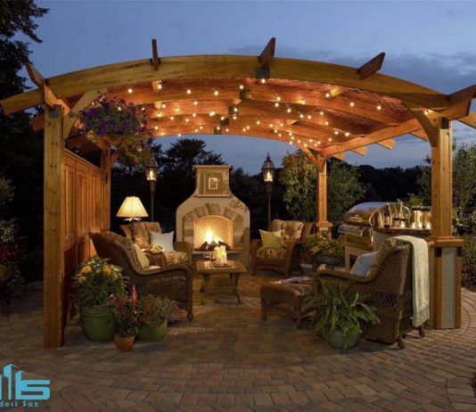 آلاچیق چوبی با چوب روسی