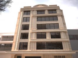 نمای ساختمان پنج طبقه